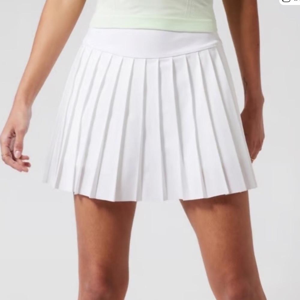Athleta White Match Point Pleated Athletic Skort